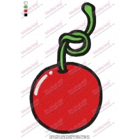Cartoon Red Jujube Fruit Embroidery Design